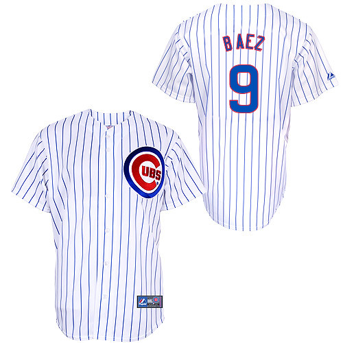 Javier Baez #9 Youth Baseball Jersey-Chicago Cubs Authentic Home White Cool Base MLB Jersey